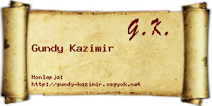 Gundy Kazimir névjegykártya